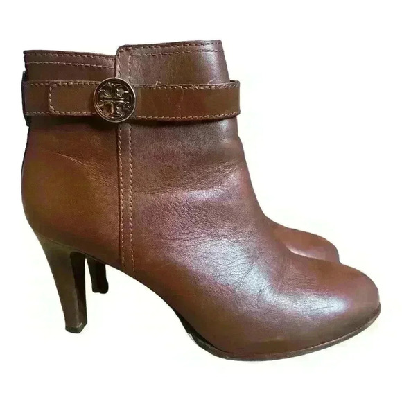 Tory Burch Brown Bristol High Heel Booties, Size 10.5 - Picture 2 of 10
